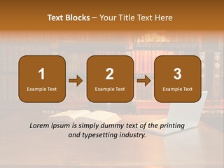 A Laptop Computer Sitting On Top Of A Wooden Desk PowerPoint Template
