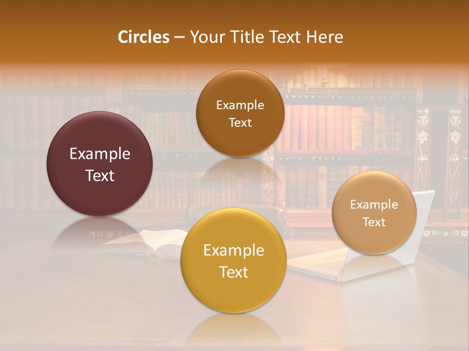 A Laptop Computer Sitting On Top Of A Wooden Desk PowerPoint Template