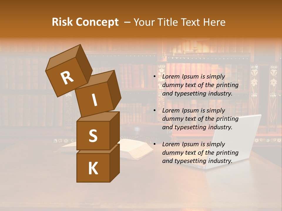 A Laptop Computer Sitting On Top Of A Wooden Desk PowerPoint Template