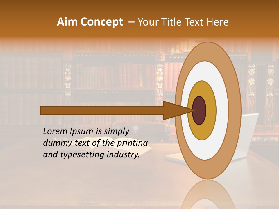 A Laptop Computer Sitting On Top Of A Wooden Desk PowerPoint Template