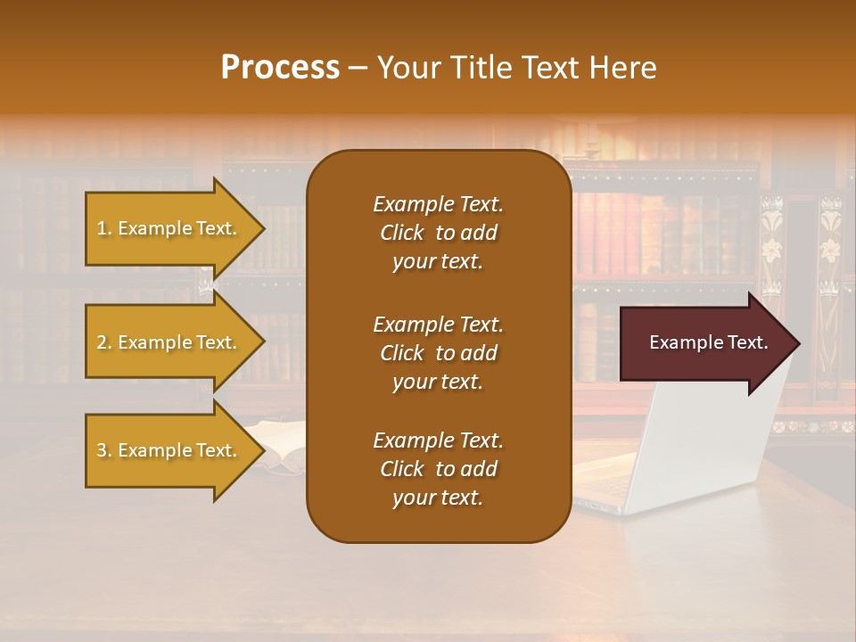 A Laptop Computer Sitting On Top Of A Wooden Desk PowerPoint Template
