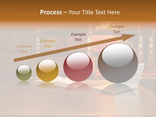 A Laptop Computer Sitting On Top Of A Wooden Desk PowerPoint Template