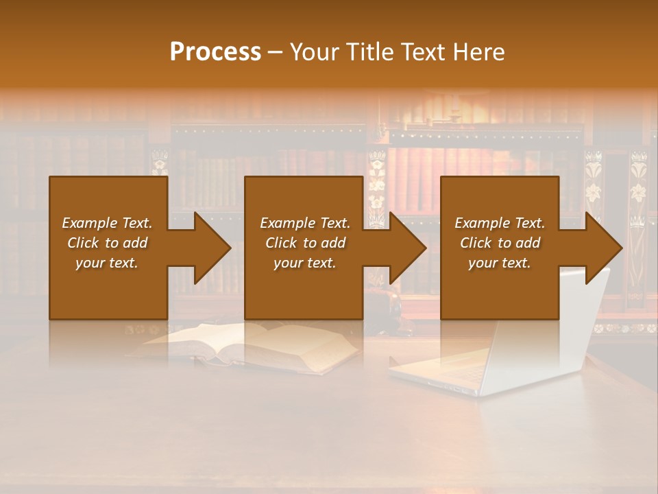 A Laptop Computer Sitting On Top Of A Wooden Desk PowerPoint Template