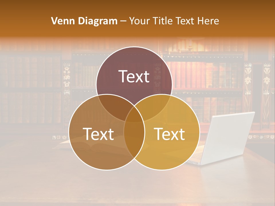A Laptop Computer Sitting On Top Of A Wooden Desk PowerPoint Template