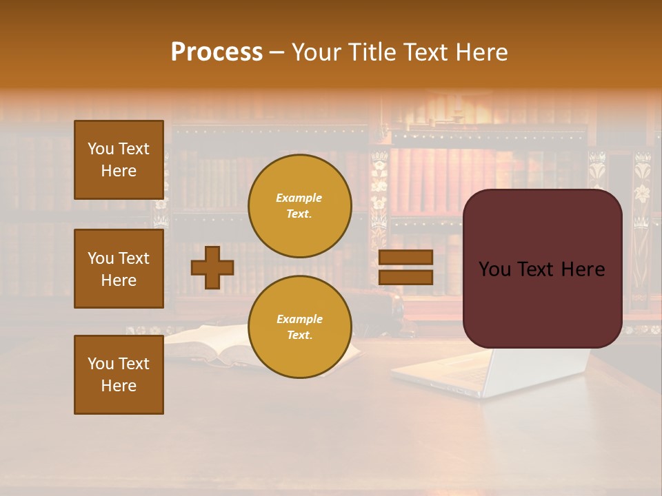 A Laptop Computer Sitting On Top Of A Wooden Desk PowerPoint Template