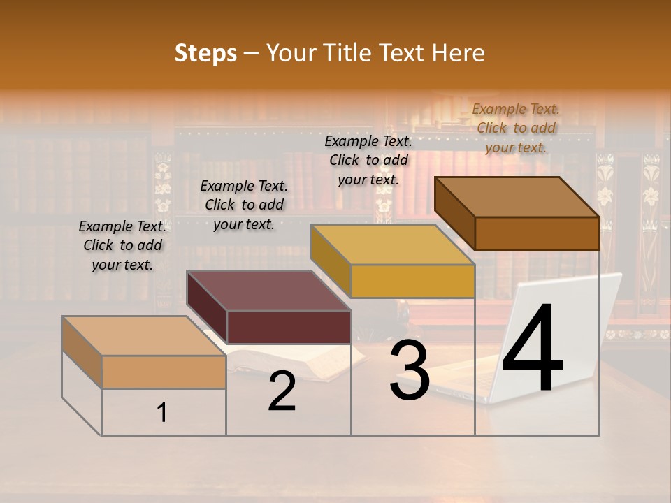 A Laptop Computer Sitting On Top Of A Wooden Desk PowerPoint Template