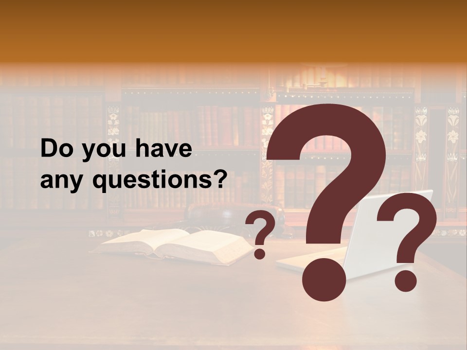 A Laptop Computer Sitting On Top Of A Wooden Desk PowerPoint Template