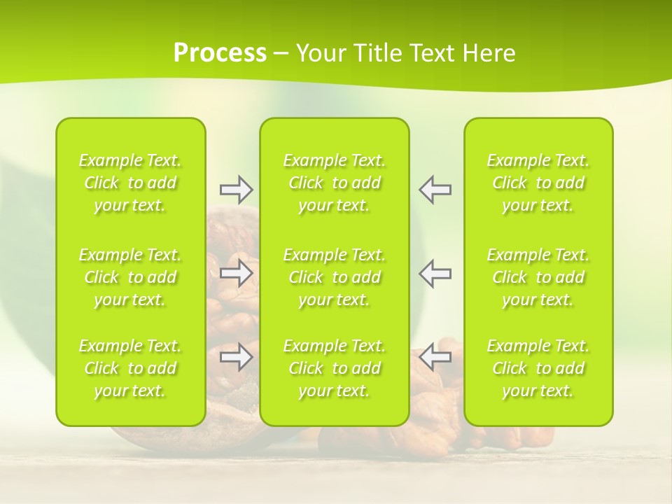 Walnuts And Leaves On A Table With A Green Background PowerPoint Template