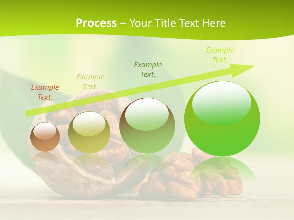 Walnuts And Leaves On A Table With A Green Background PowerPoint Template