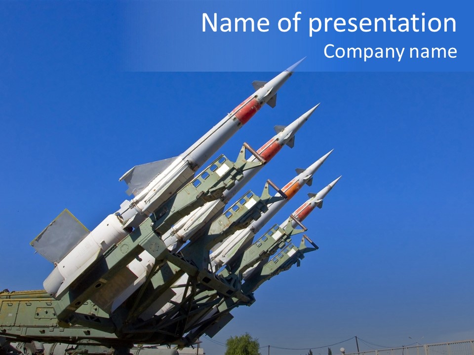 A Group Of Missiles Sitting On Top Of Each Other PowerPoint Template