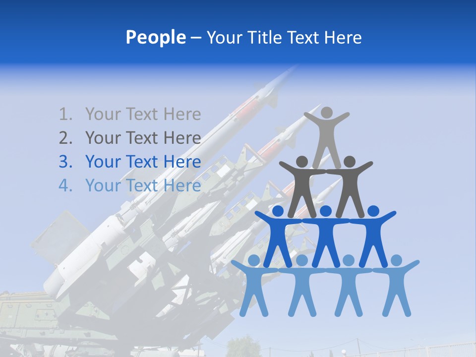 A Group Of Missiles Sitting On Top Of Each Other PowerPoint Template