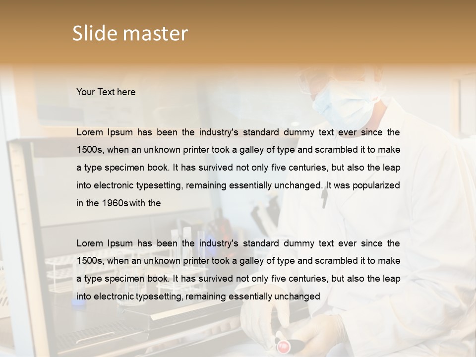 A Man In A Lab Coat And Face Mask PowerPoint Template