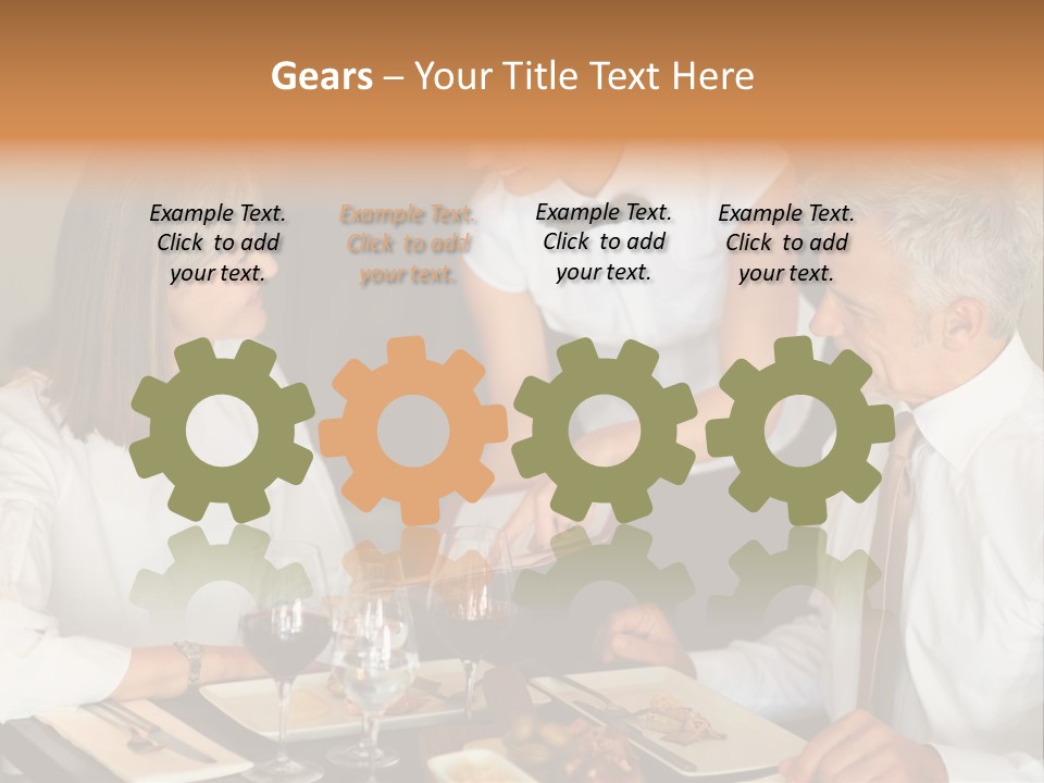 A Group Of People Sitting Around A Table PowerPoint Template