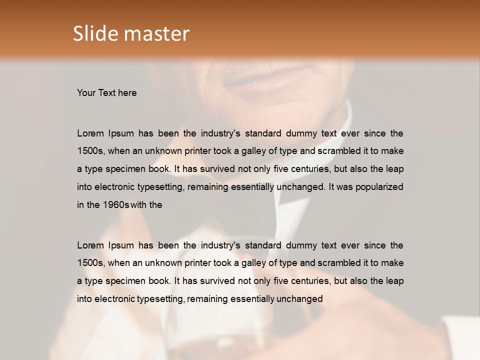 A Man In A Tuxedo Holding A Glass Of Wine PowerPoint Template