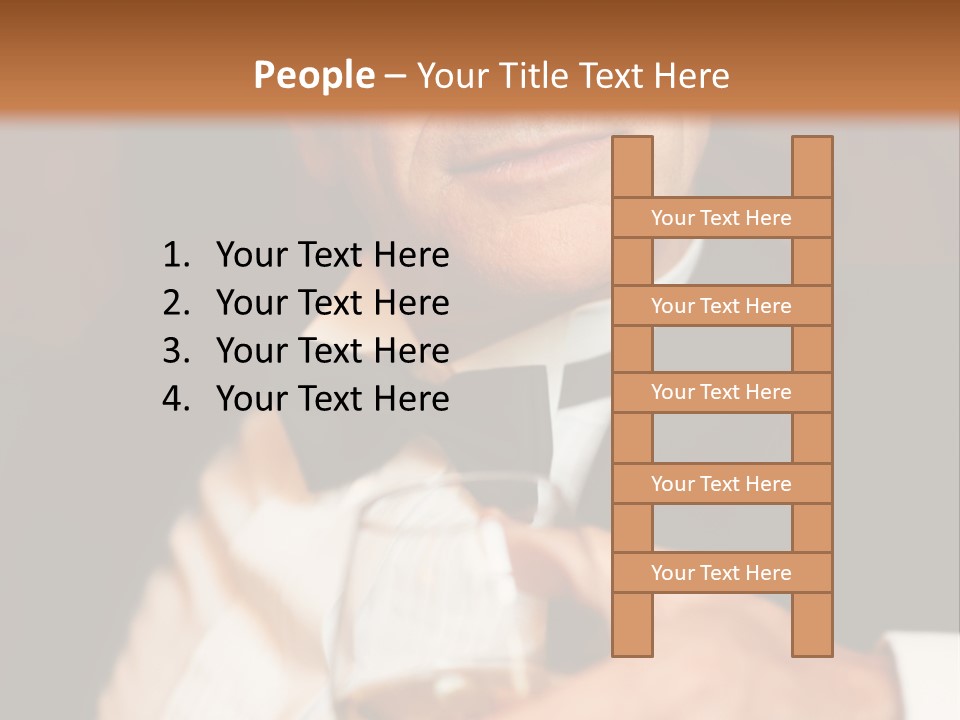 A Man In A Tuxedo Holding A Glass Of Wine PowerPoint Template