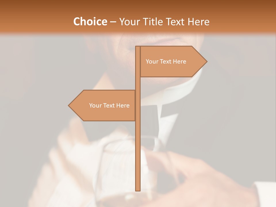 A Man In A Tuxedo Holding A Glass Of Wine PowerPoint Template