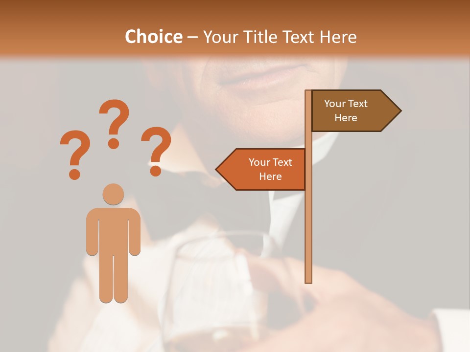 A Man In A Tuxedo Holding A Glass Of Wine PowerPoint Template