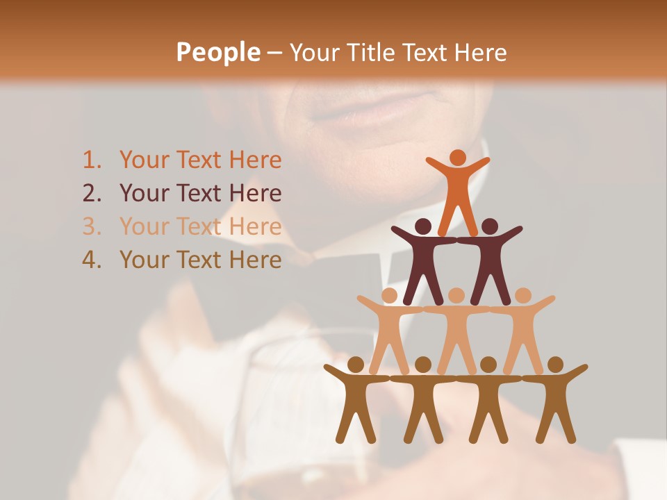 A Man In A Tuxedo Holding A Glass Of Wine PowerPoint Template