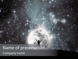 Cosmos Man Moon PowerPoint Template