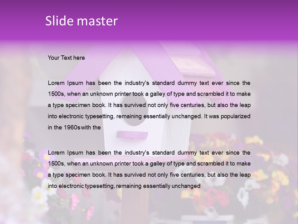 Pink Birdhouse Fun PowerPoint Template