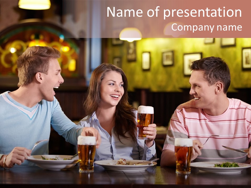 Pub Drink Glass PowerPoint Template