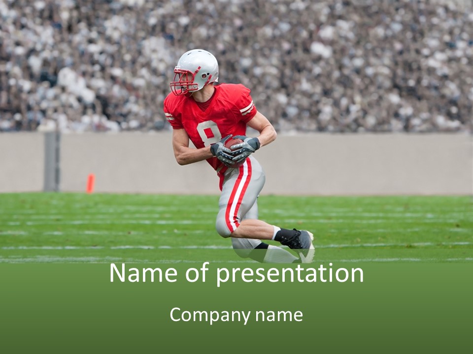 American Football Touchdown Playing PowerPoint Template