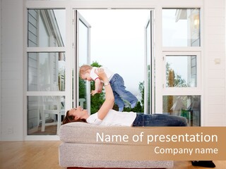 Female Baby Women PowerPoint Template