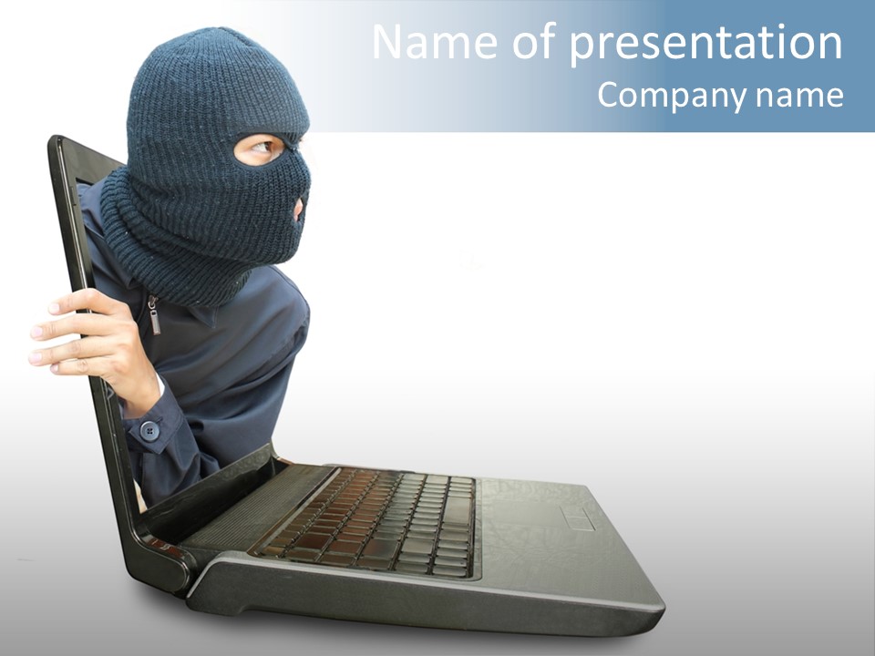 Hack Mask Black PowerPoint Template