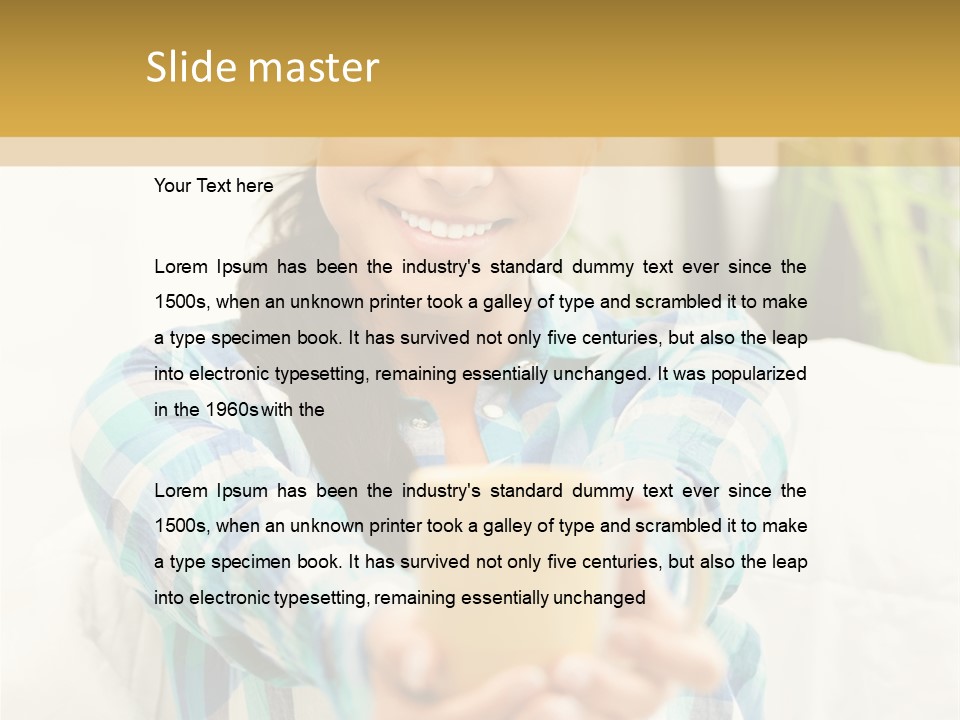 Mug Drinking Joy PowerPoint Template