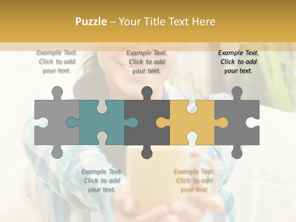 Mug Drinking Joy PowerPoint Template