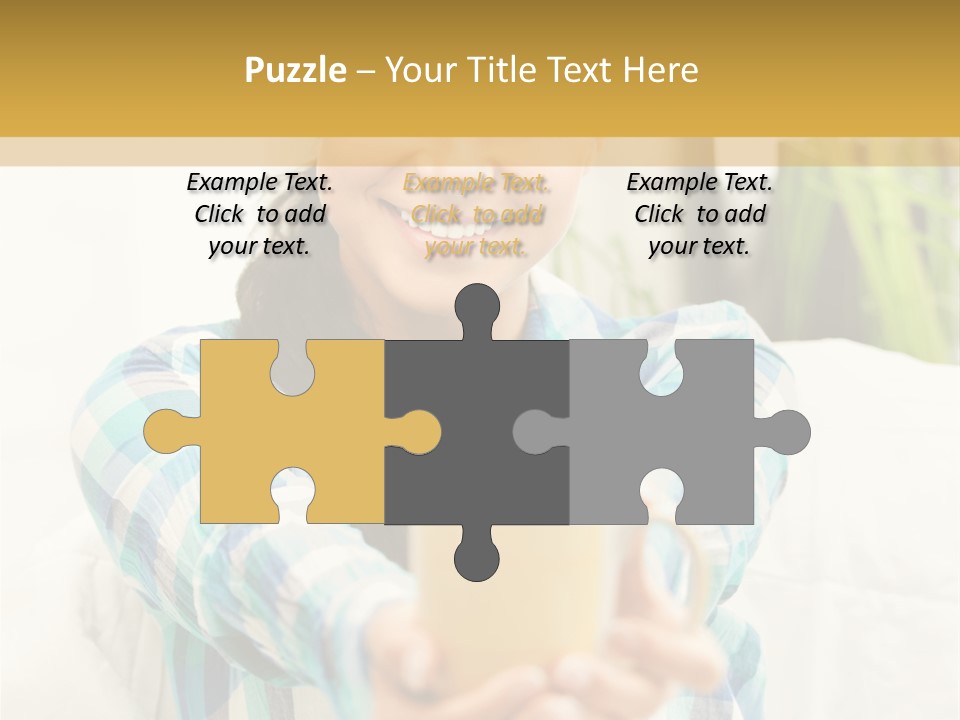 Mug Drinking Joy PowerPoint Template