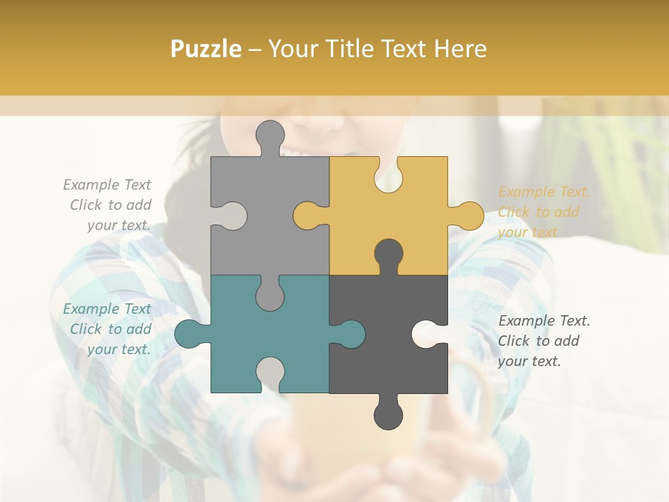 Mug Drinking Joy PowerPoint Template