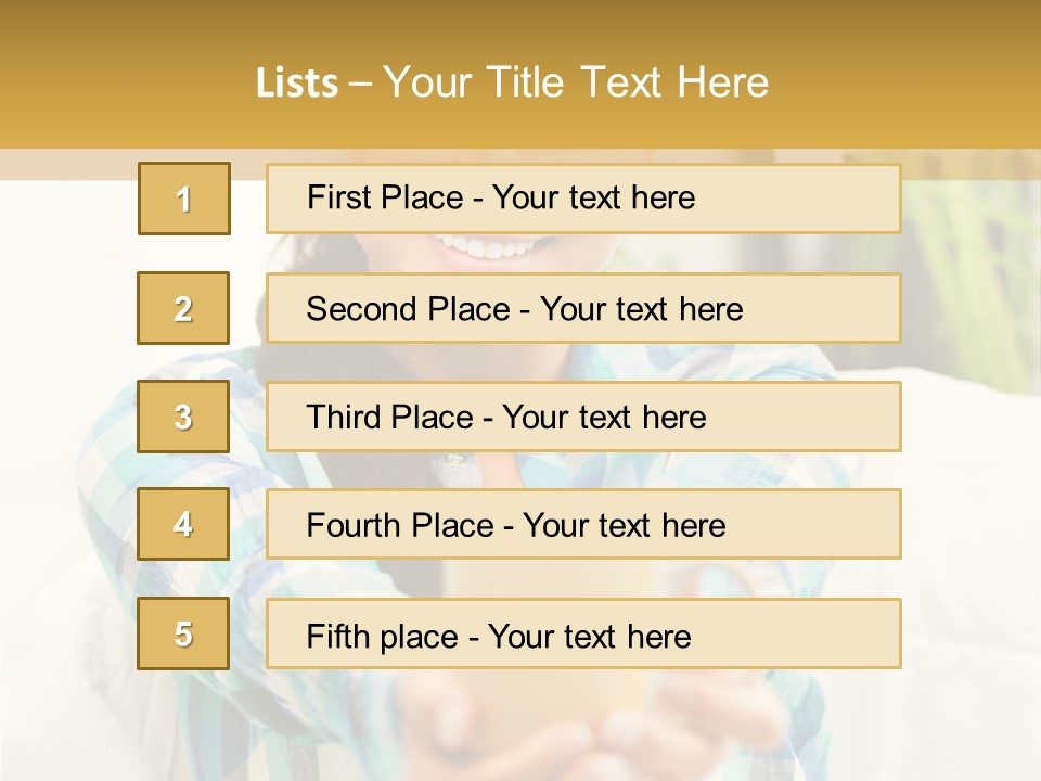 Mug Drinking Joy PowerPoint Template
