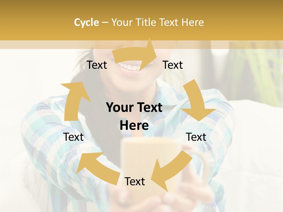 Mug Drinking Joy PowerPoint Template