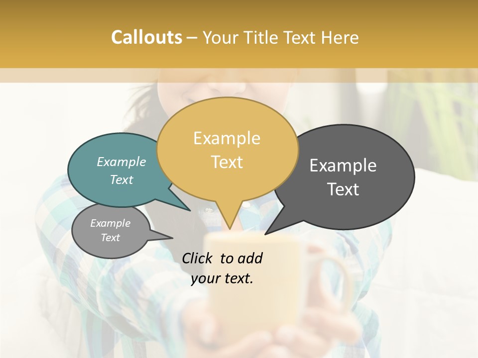 Mug Drinking Joy PowerPoint Template