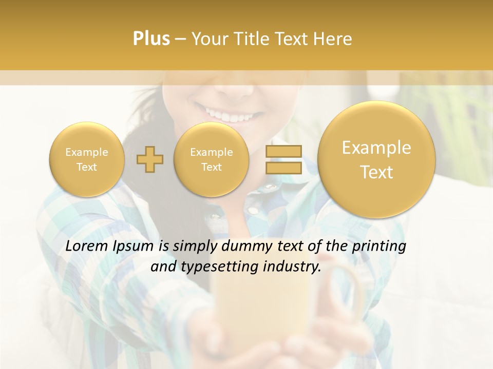 Mug Drinking Joy PowerPoint Template