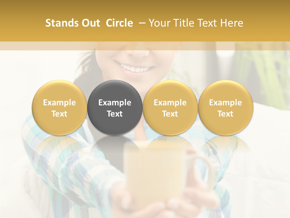 Mug Drinking Joy PowerPoint Template