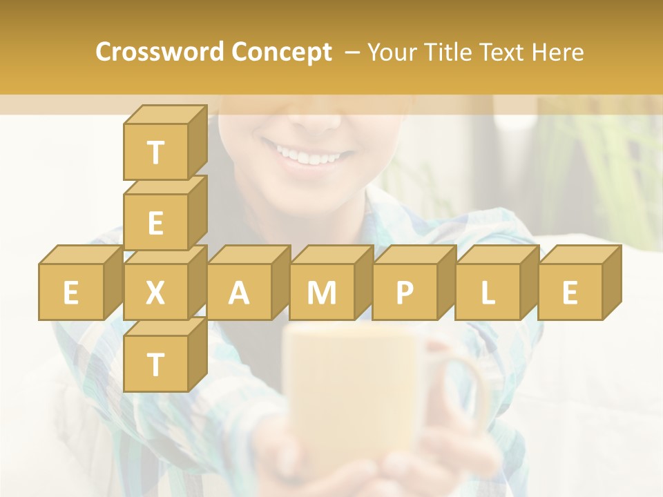 Mug Drinking Joy PowerPoint Template