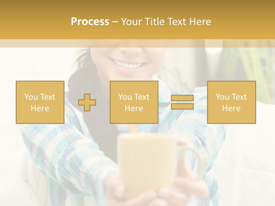 Mug Drinking Joy PowerPoint Template