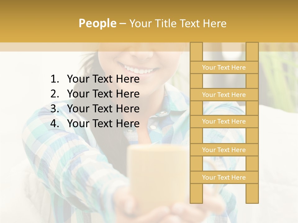 Mug Drinking Joy PowerPoint Template