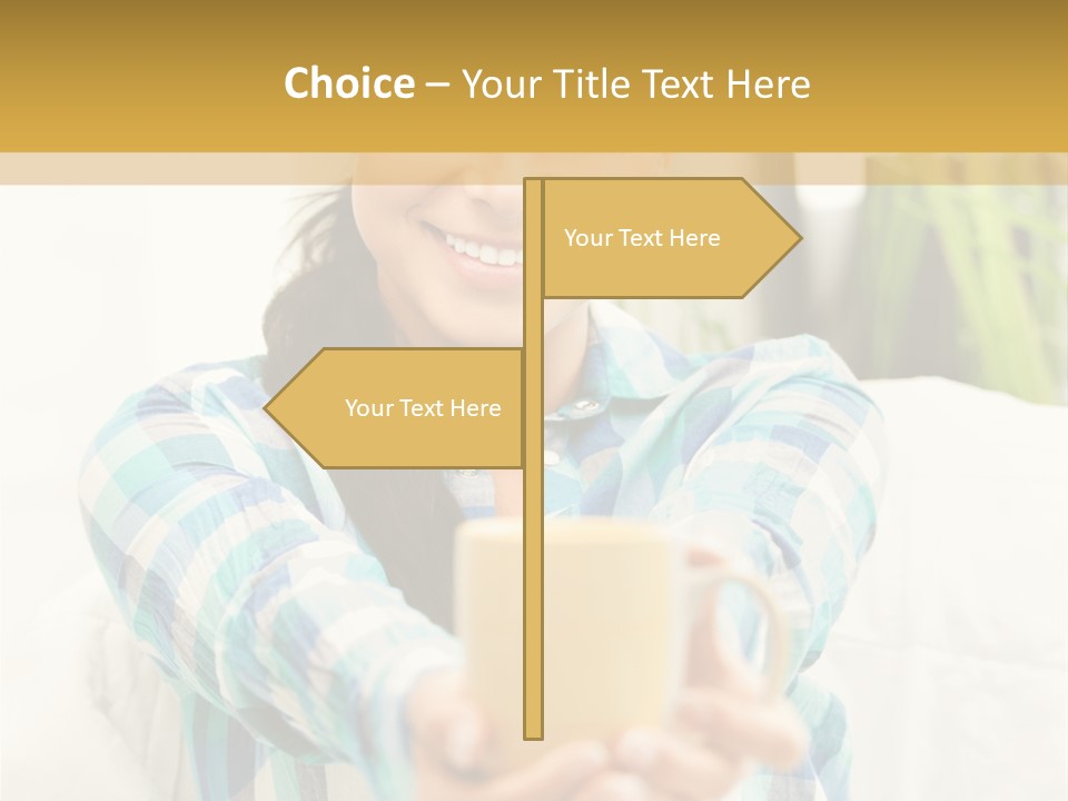 Mug Drinking Joy PowerPoint Template