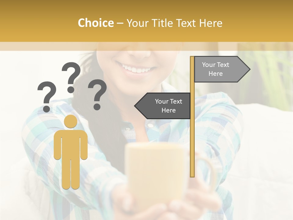 Mug Drinking Joy PowerPoint Template