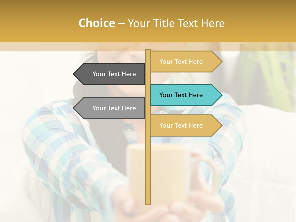 Mug Drinking Joy PowerPoint Template