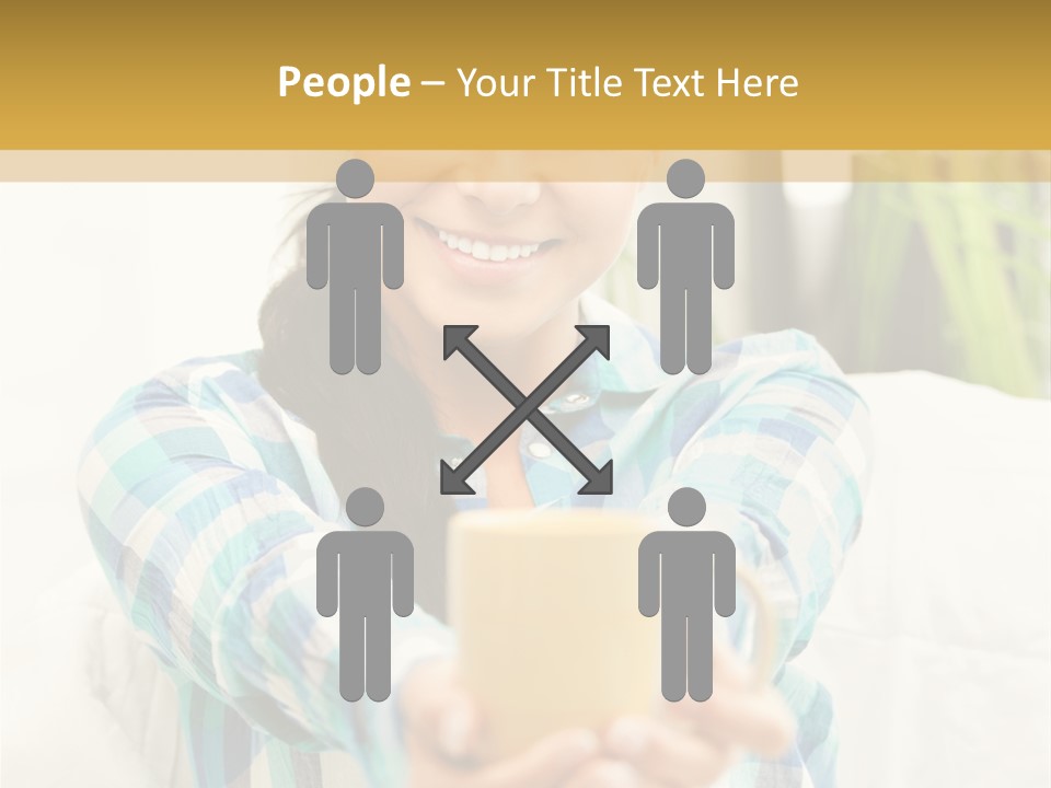 Mug Drinking Joy PowerPoint Template