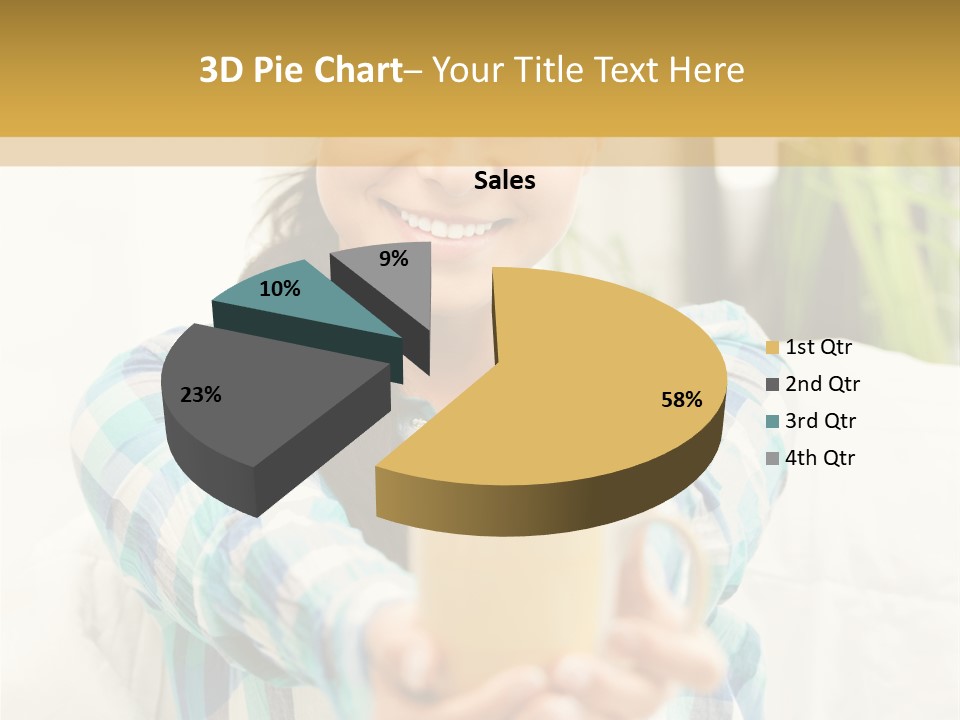 Mug Drinking Joy PowerPoint Template