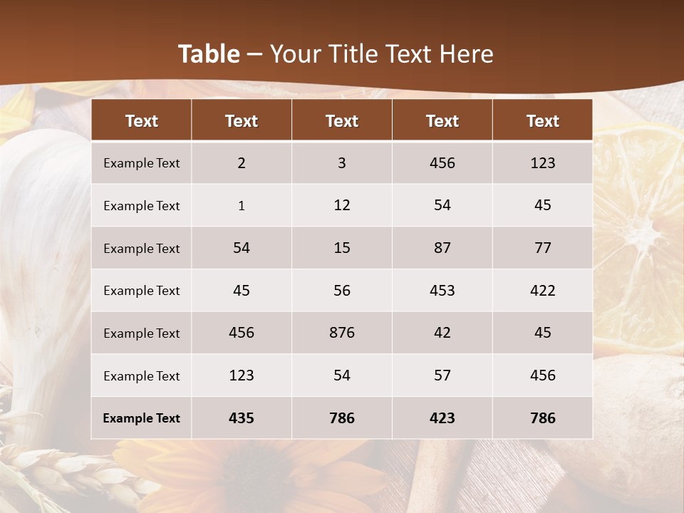 Rustic Table Healthy PowerPoint Template
