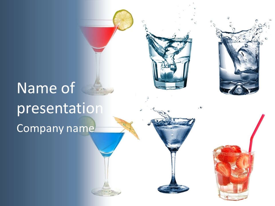 Bar Thirsty Strawberry PowerPoint Template