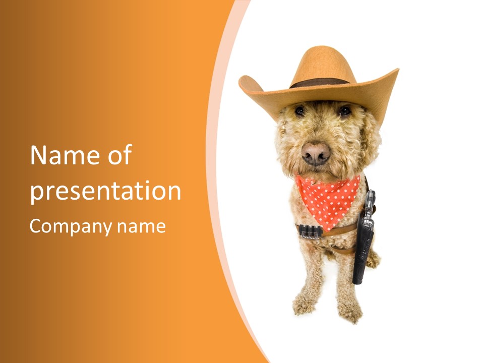 Cowboy Guarding Canine PowerPoint Template