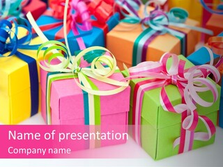 Paper Ribbon Yellow PowerPoint Template