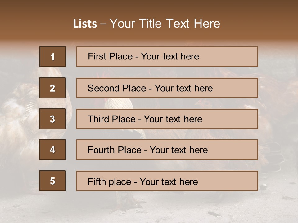 Red Poultry Bird PowerPoint Template